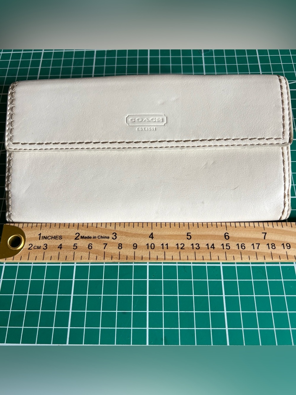 Coach White Leather Men's Wallet Clutch